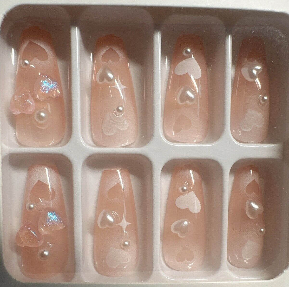 Press on Nails with stone. One Minute Nail tip 24pcs in box