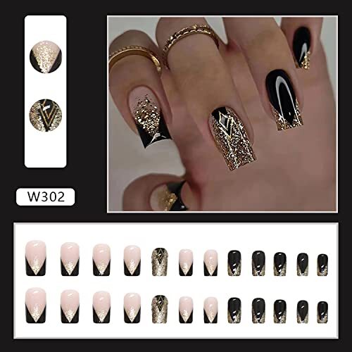 Acrylic Square Press on Nails Medium Length 0.86 Fl Oz (Pack of 28) style4