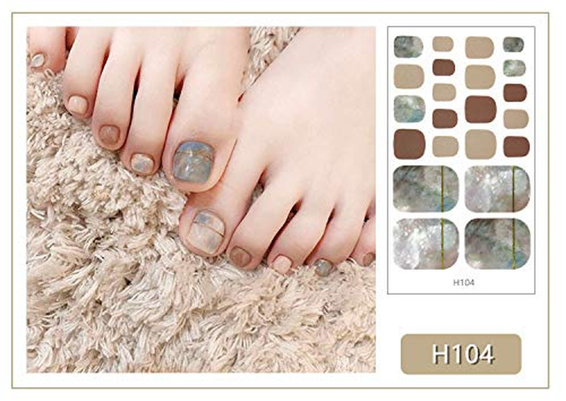 20 Sheets Gradient Toe Nail Polish Strips and Stickers and 1 Nail File Kit Color