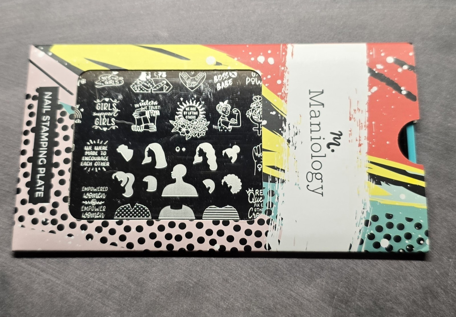 HTF M221 Maniology Nail Stamp Plate Happy Beauty Women’s Empowerment Girl Power