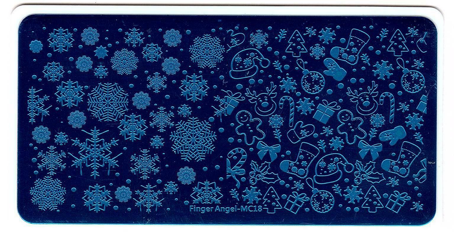 Christmas Design Stainless Nail Art Manicure DIY Image Template Stencil Kit MC