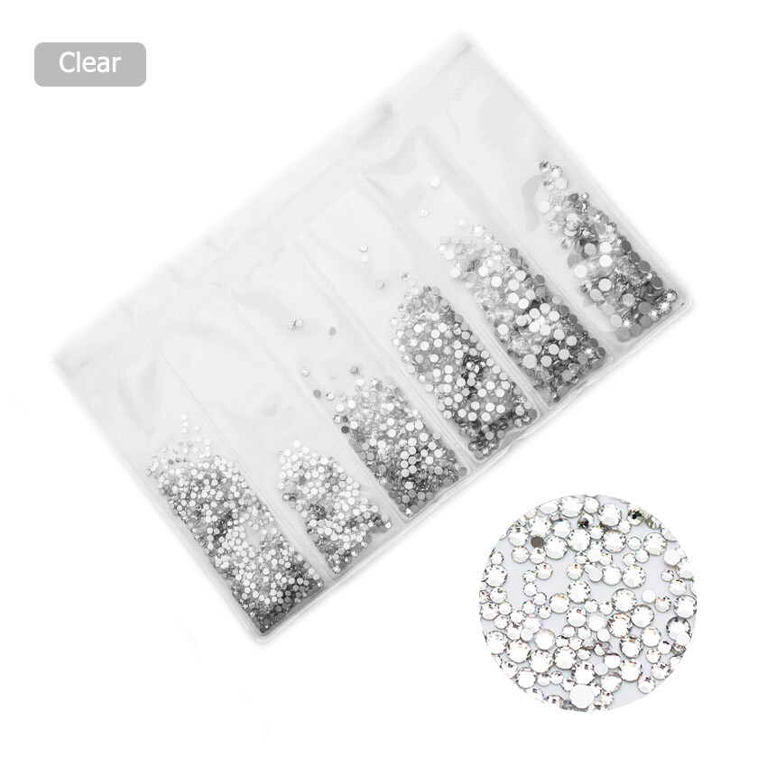 1440PCS Multi-size Nail Art Rhinestones Crystals Nails Design Decorations Gems