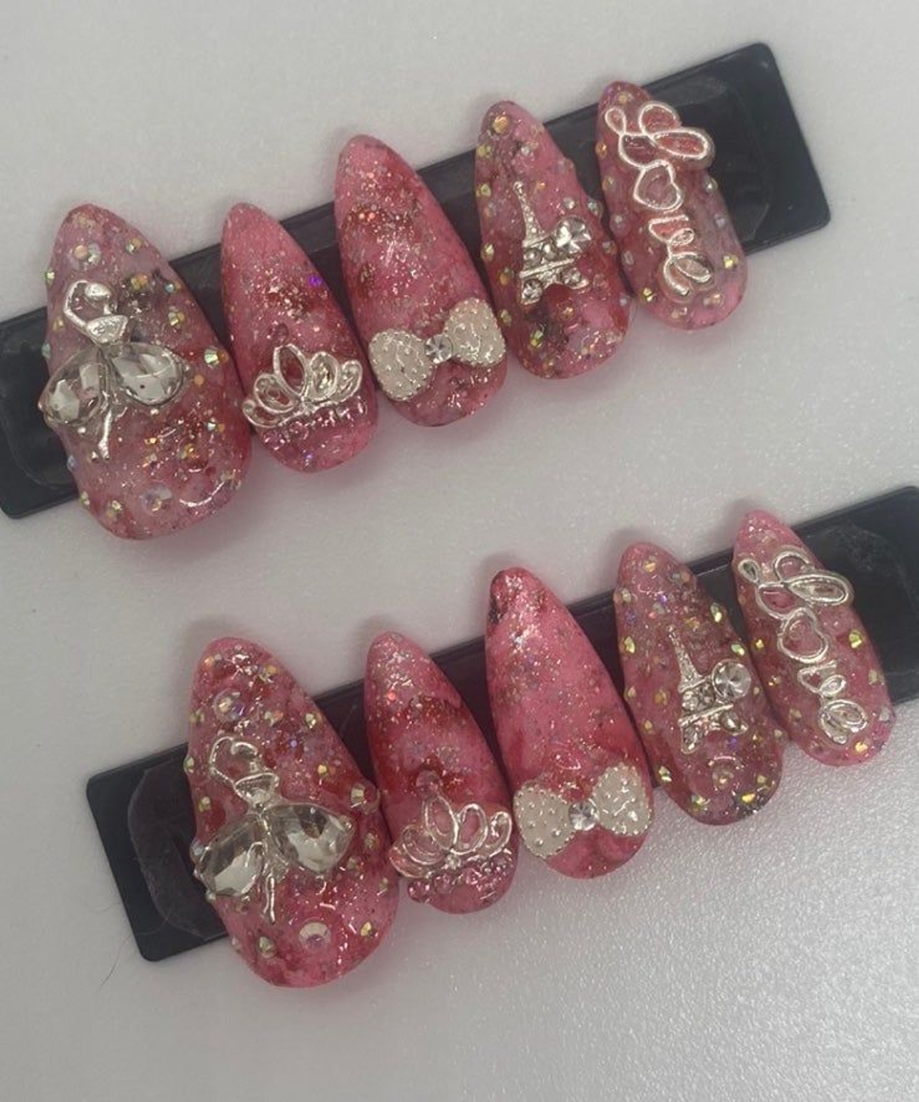 Love Pink Ballerina Almond Press On Nails