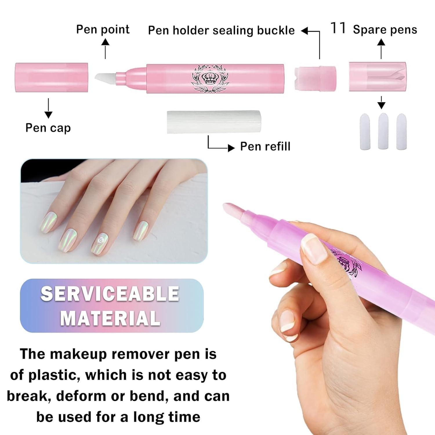 Nail Polish Corrector Pen, 4Pcs Remover Tool with 20pcs Tapered…