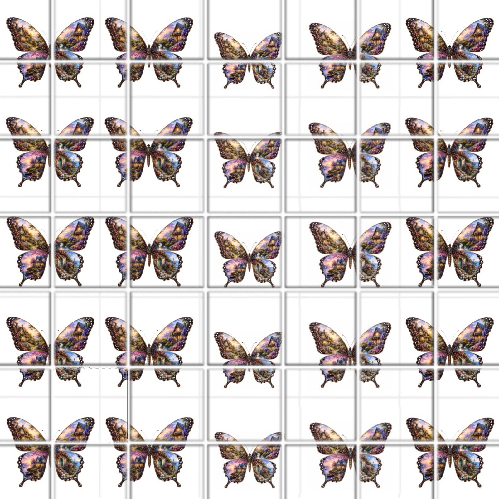 Butterfly Butterflies Instructions Waterslide Finger Nail Decals set of 50