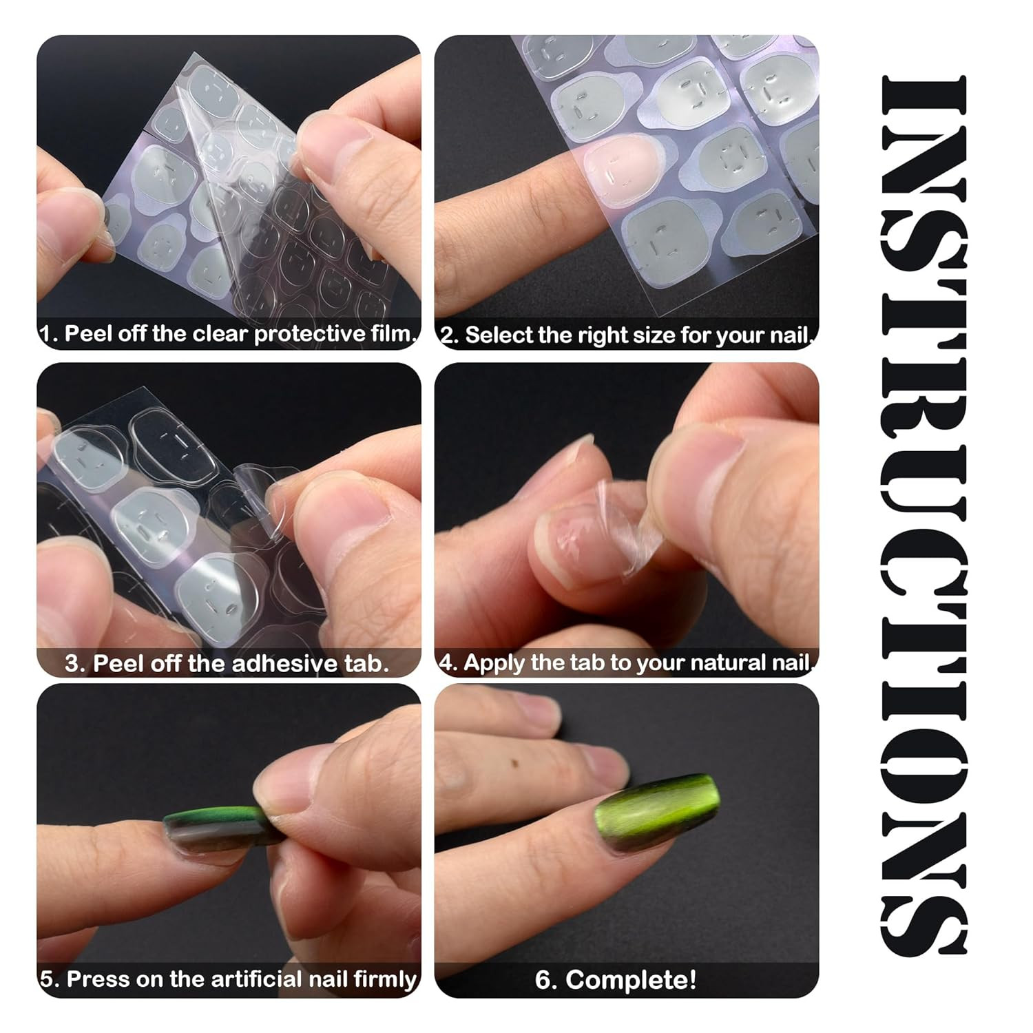 Blingkingdom 10 Sheets (240 PCS) Adhesive Tabs for Press-On Nails, Double Sided
