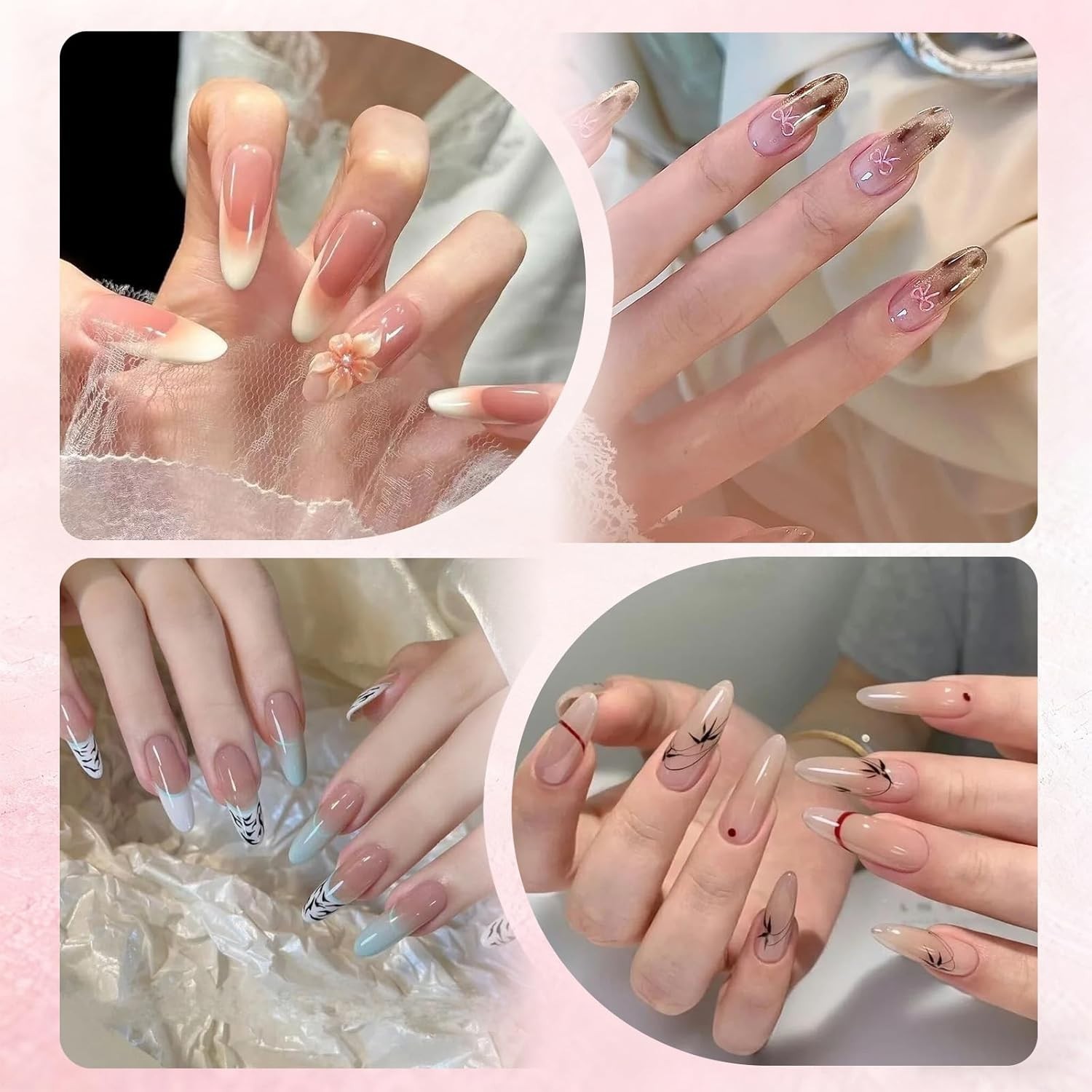 Almond Round Sandwich Dual Nail Extension Forms – 240pcs, Effortless Application