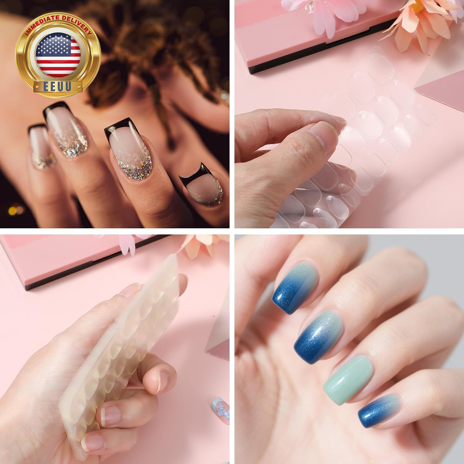 600Pcs Nail Adhesive Tabs Nail Stickers for Press on Nails Sticky Tabs Double Si