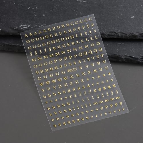 Letters Nail Art Stickers English Metallic Gold Silver English Alphabet Letters