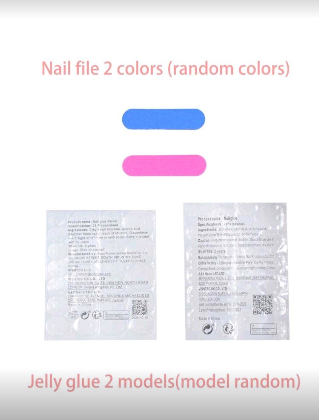 Press-On Nails Dia de los Muertos Multi-Colored Med/Long Coffin Shaped Shiny