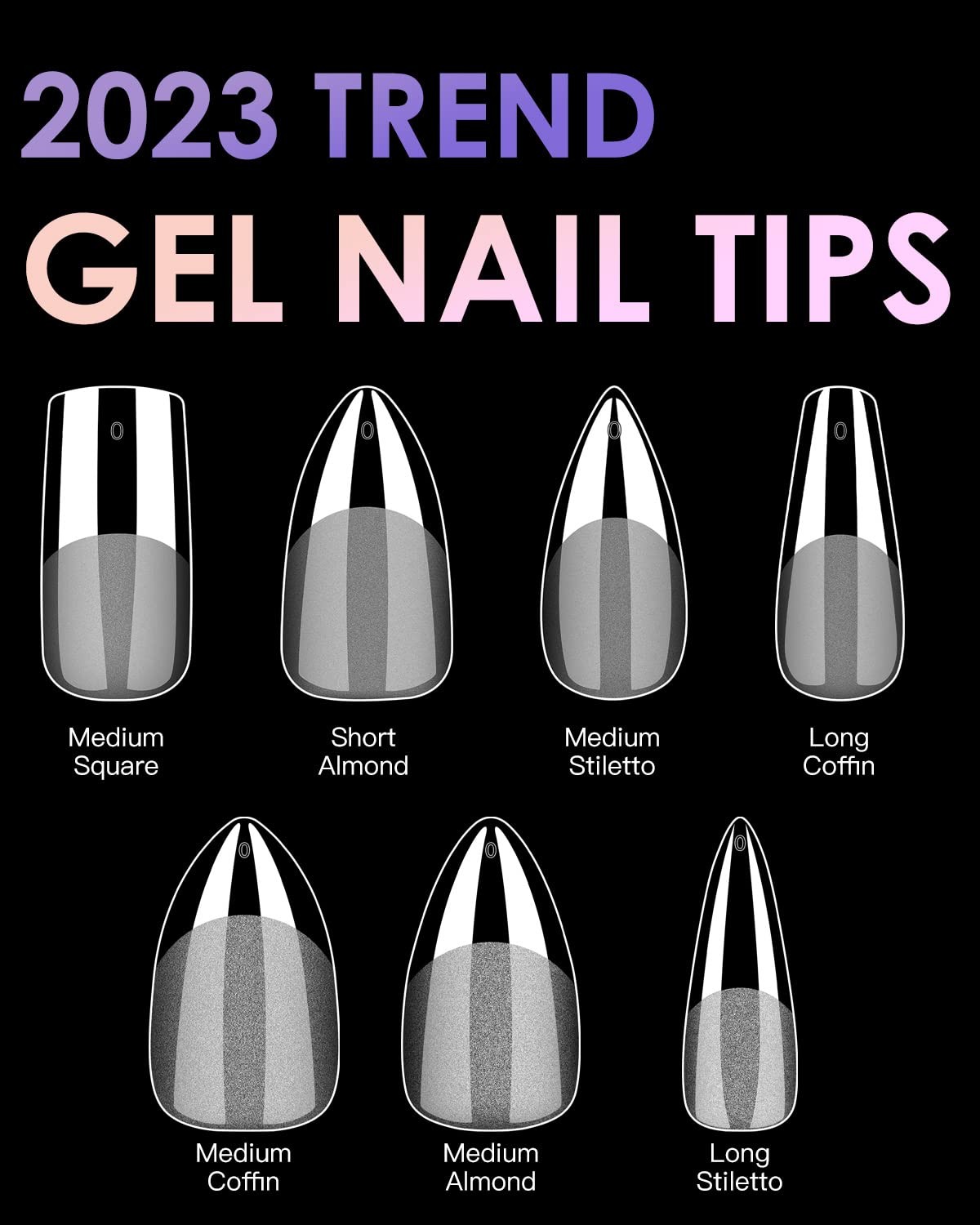 Soft Gel Long Stiletto Tips 120PCS Pre Buff Full Cover Extension Tips Half Matte
