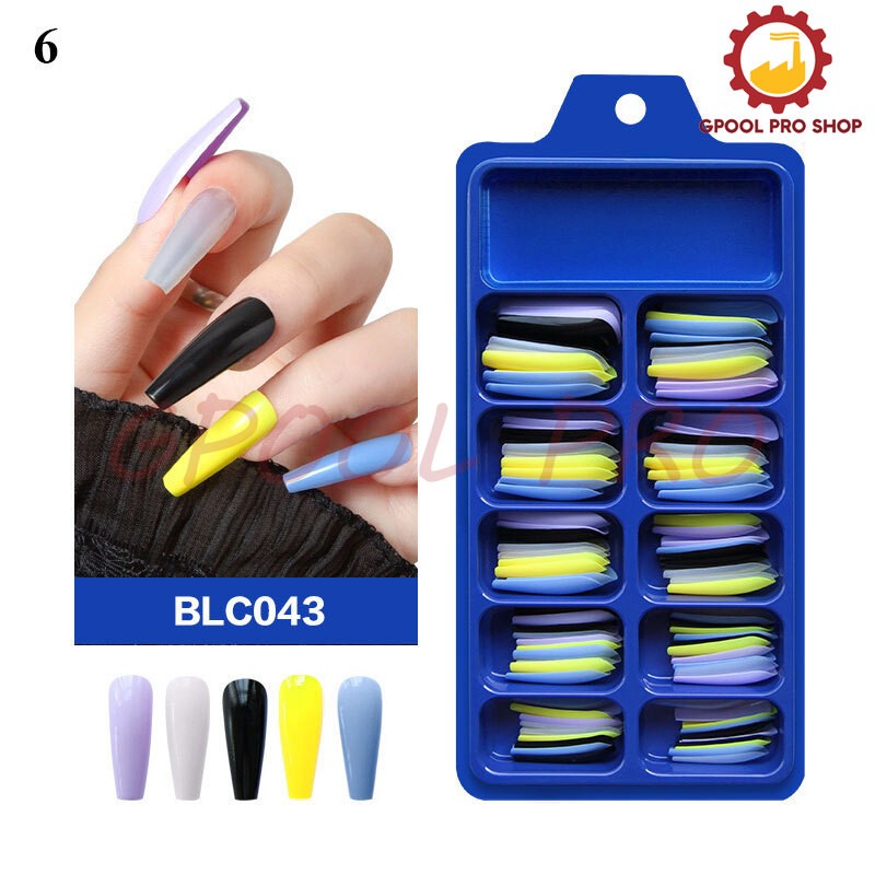 240/100PCS Full Cover Long Coffin Fake Nails Art Manicure False Nail Tips Matte