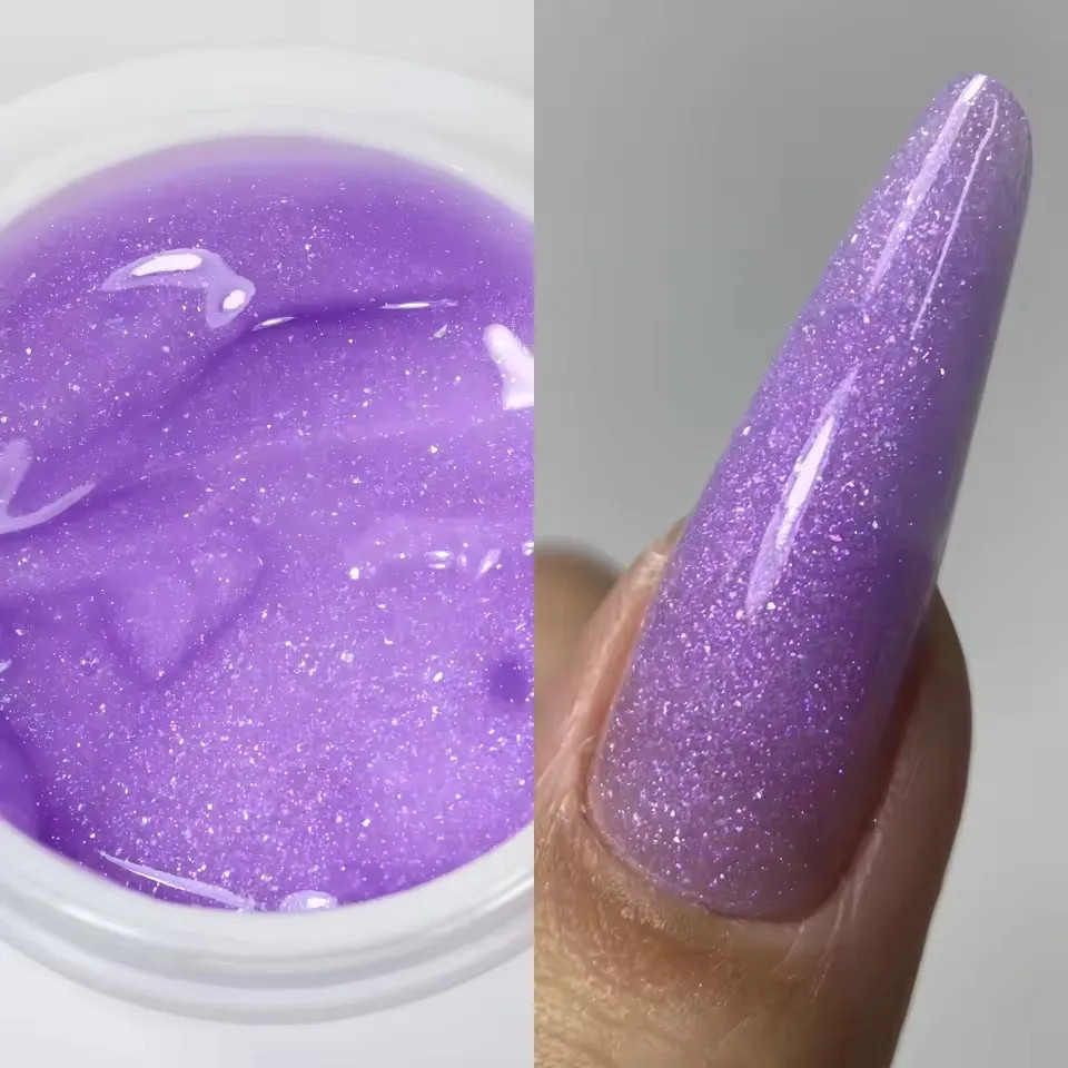50G Shimmer Pink White Acrylic Gel TPO Free Glitter Shiny Extension Acryl Hard G