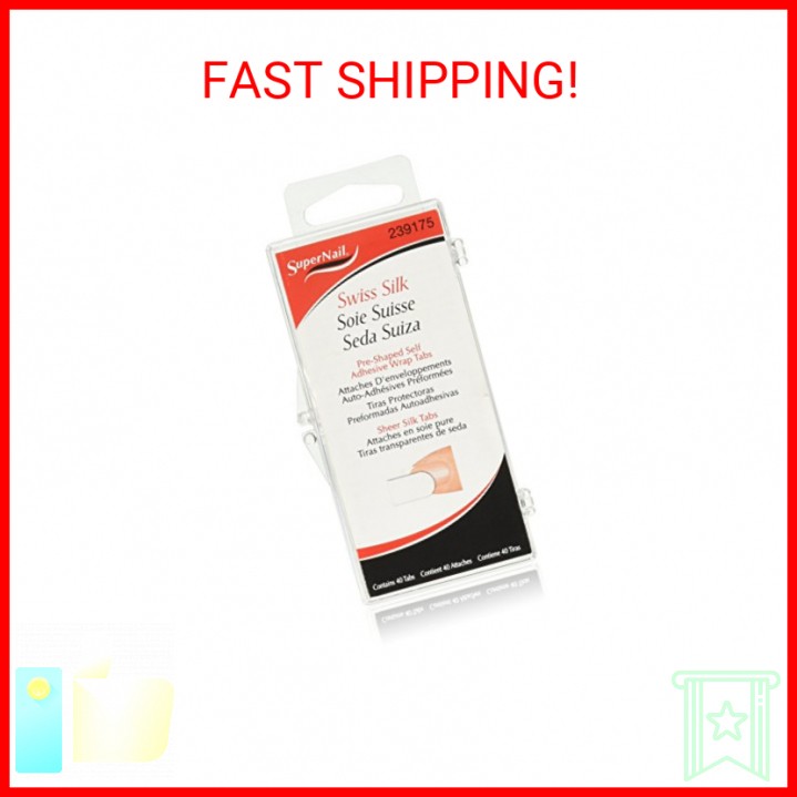 Supernail Swiss Silk Wrap Self-Adhesive Tabs, 40 Count
