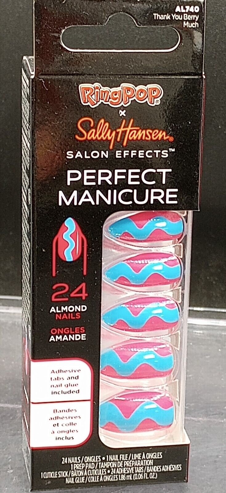 (2 Pk) Sally Hansen Ring Pop Salon Effects Press-On #AL740 Thank You Berry Much