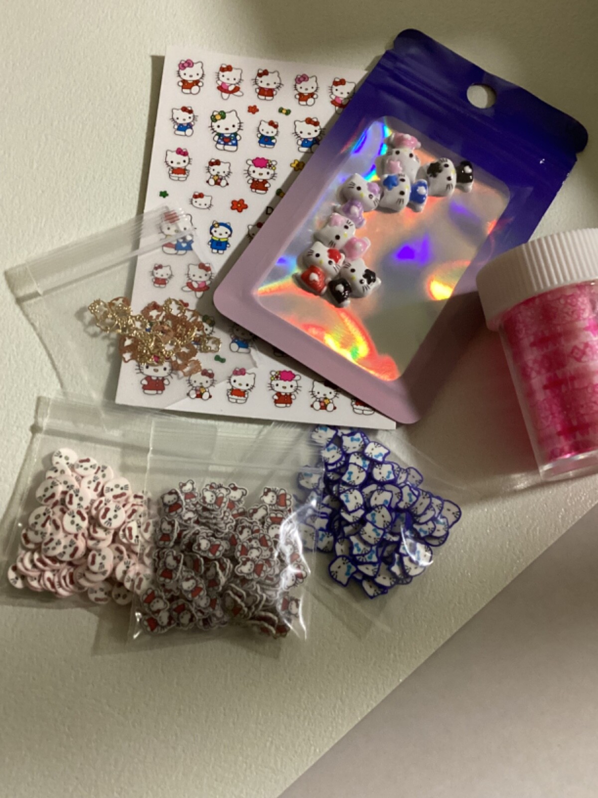 Grab bags Cartoon Hello Kitty Flat back Nail Art Manicure Decors Charm lot