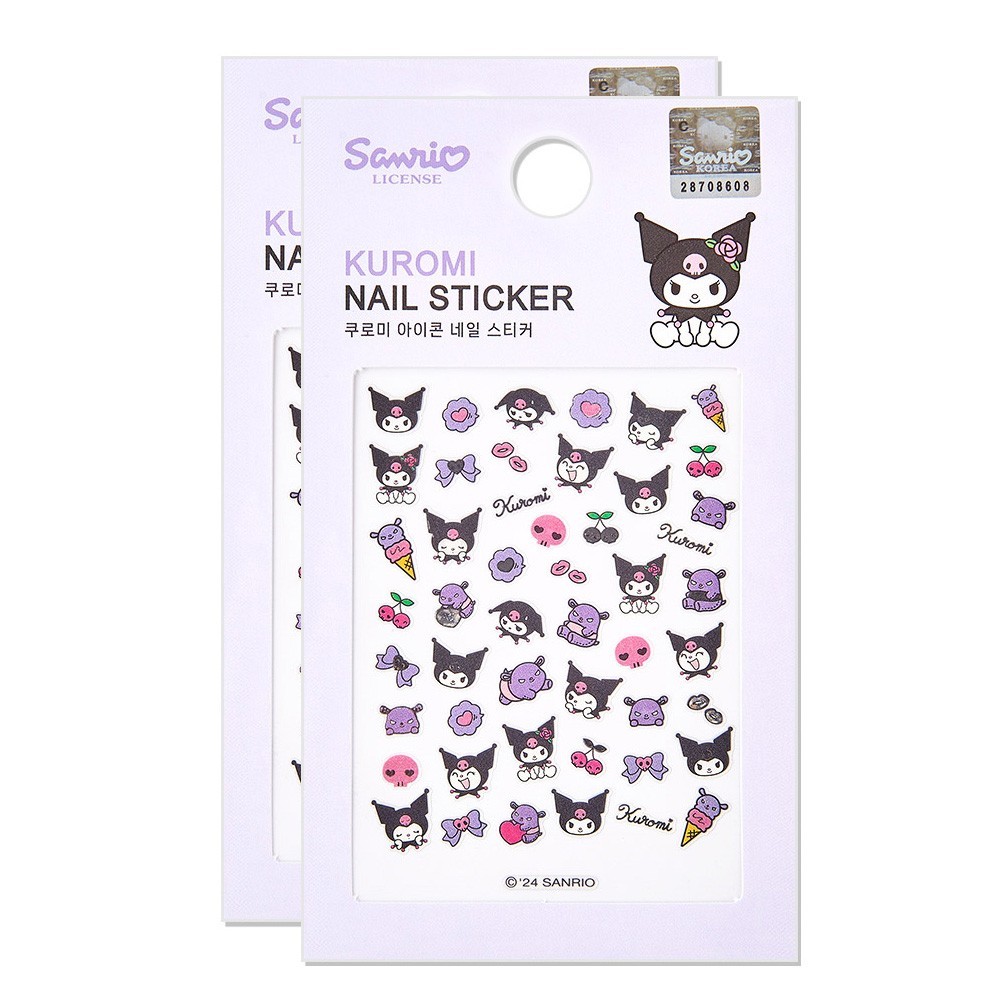 Kuromi Nail Stickers Set – 2 Sheets | icon Kawaii Nail Art Sanrio Korea
