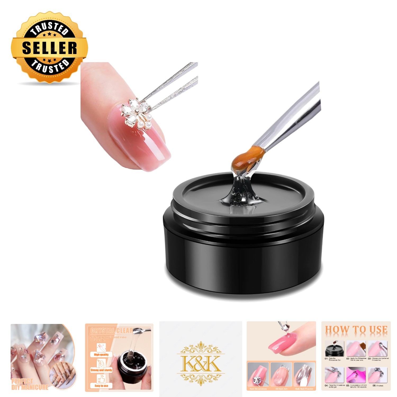 Long-Lasting 3D Nail Art Gel for Jewelry and Crafts – 5ml, No Wipe Needed