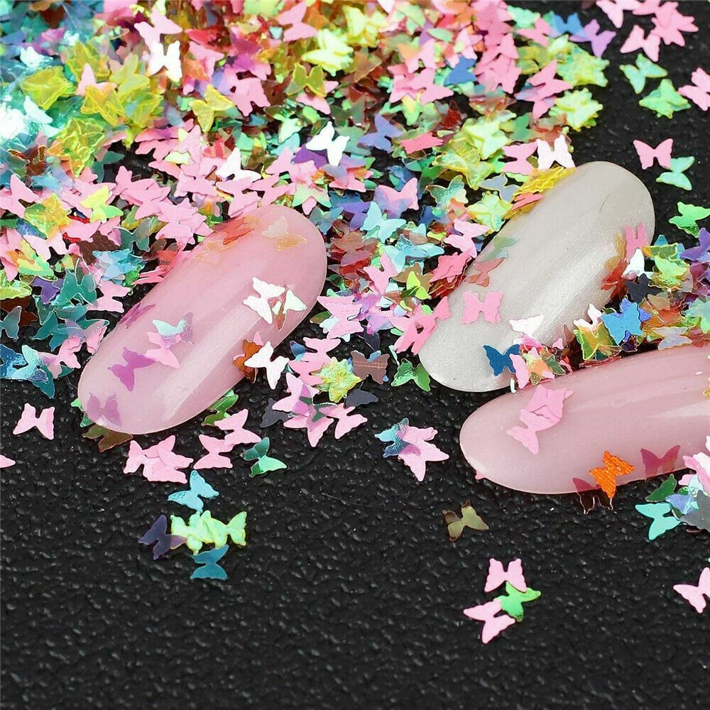 Nail Glitter Sequins Holographic Laser Butterfly Flakes Nail Art 3D Decoration