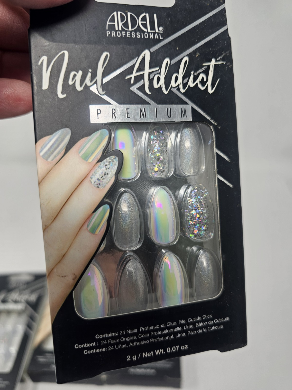 Lot of 5 Ardell Nail Addict Premium Press On Nails Glitter Ombre French New