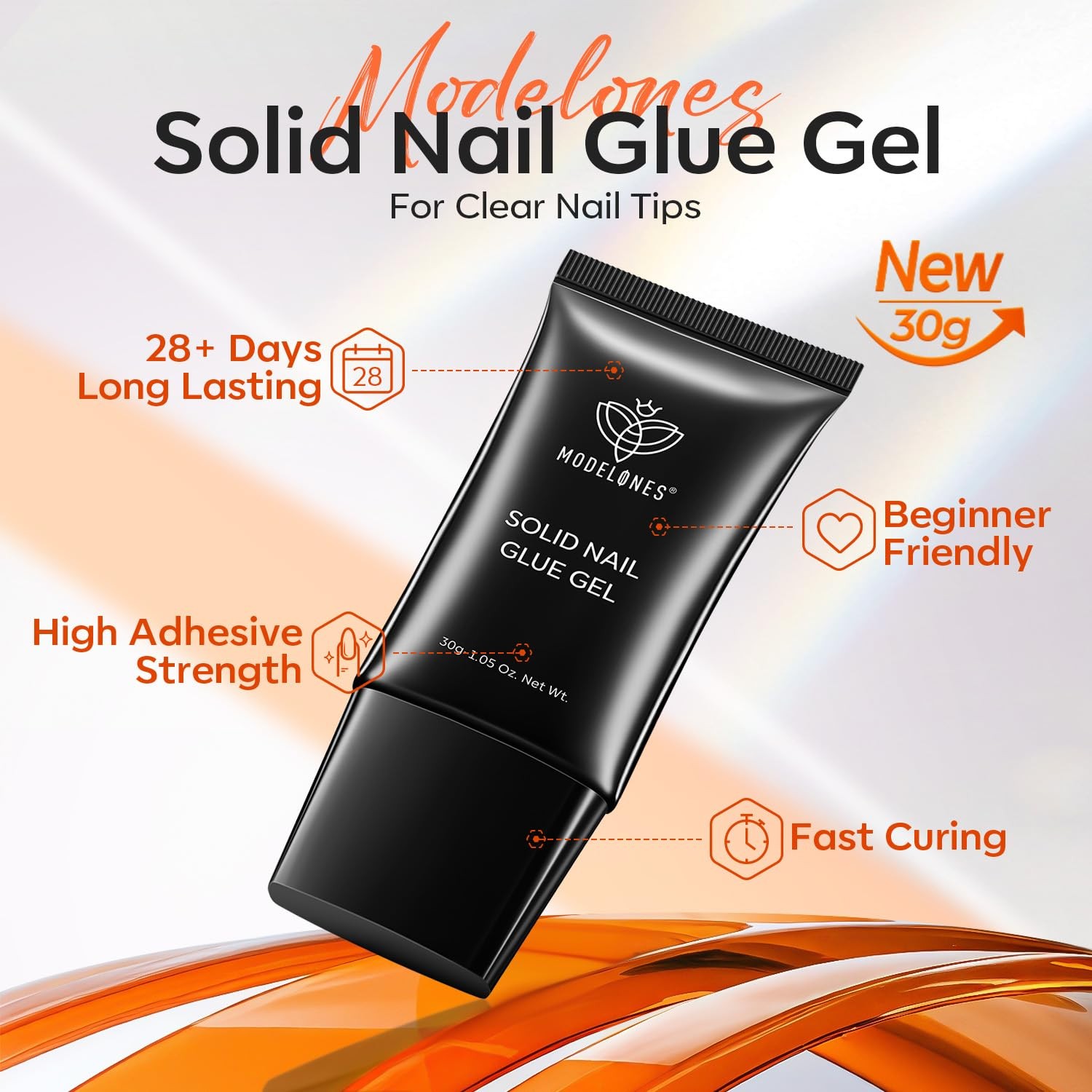 30g Solid Gel Nail Glue, Glue Gel on Nails for Clear Tips Super Strong Adhesi…