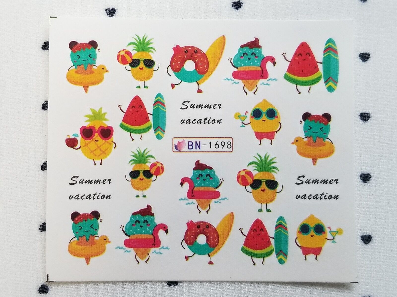 Summer Beach Plum Tree Nail Art Water Transfer Decals Sticker Small 12 Sheets
