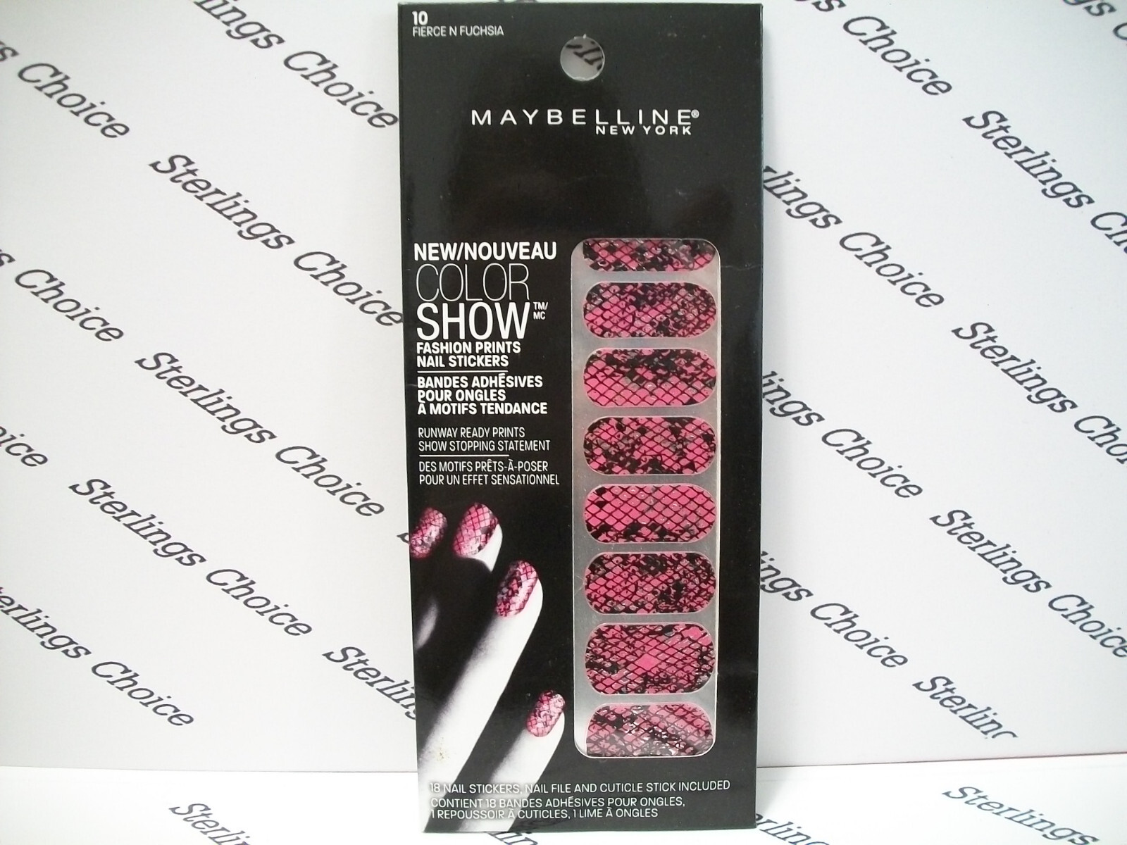 Maybelline Color Show Fashion Prints Nail Stickers #10 Fierce n Fuchsia