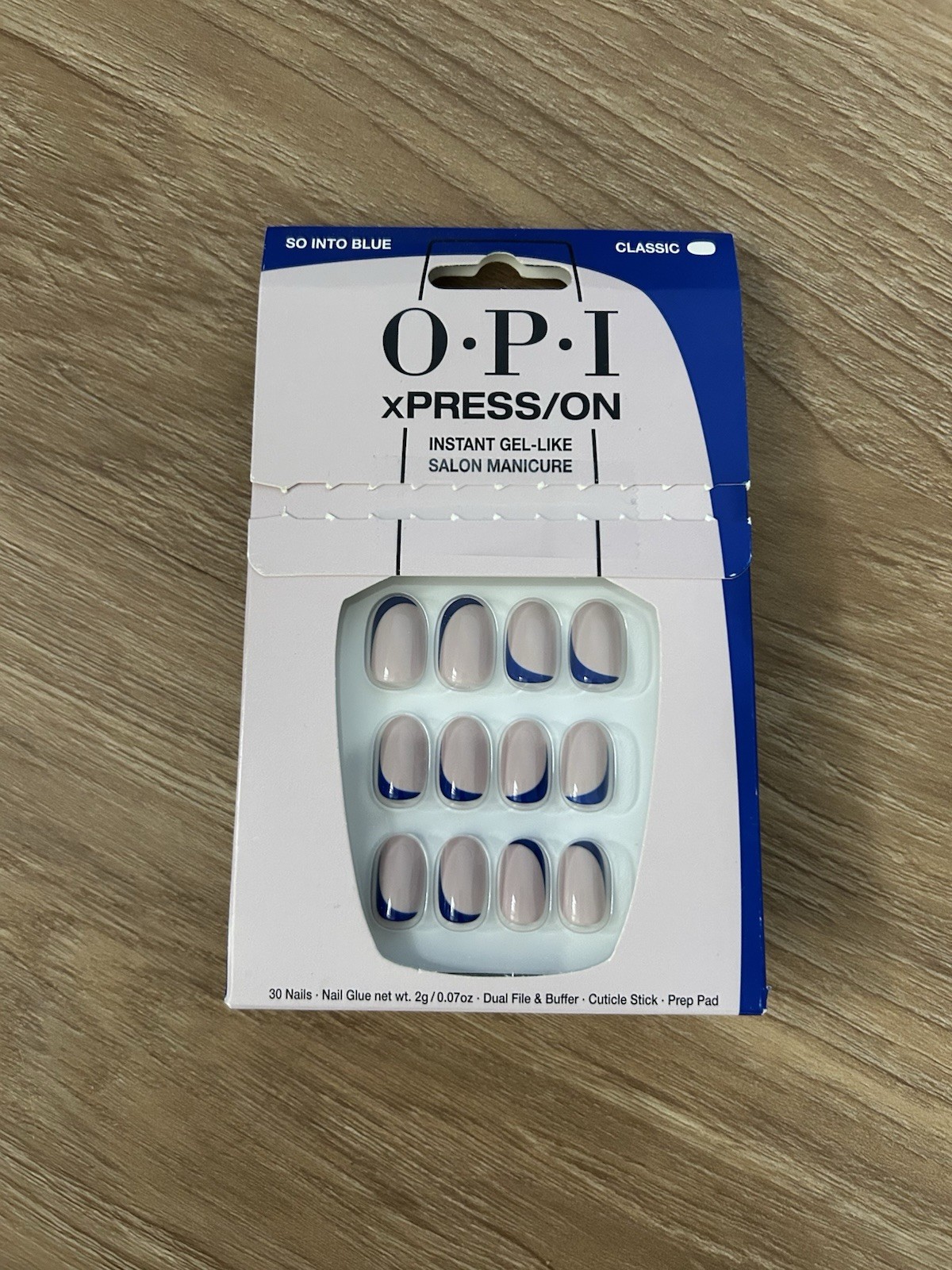 OPI So Into Blue Classic xPress/On Instant Gel-Like Salon Manicure Tear To xPres