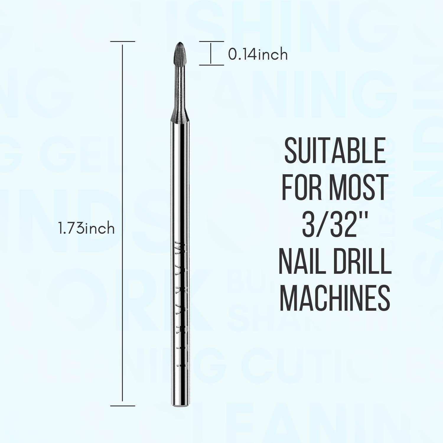 Nail Drill Bits:3/ Safety Tungsten Carbide Cuticle Remover Drill