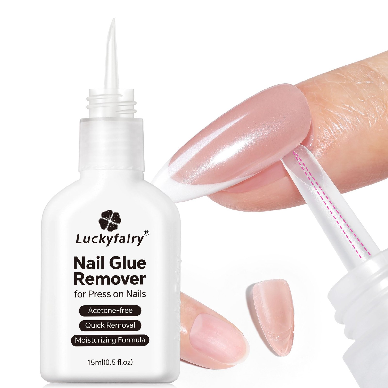 Luckyfairy Nail Glue Remover for Press on Nails, 15ml Acetone-free Nail…