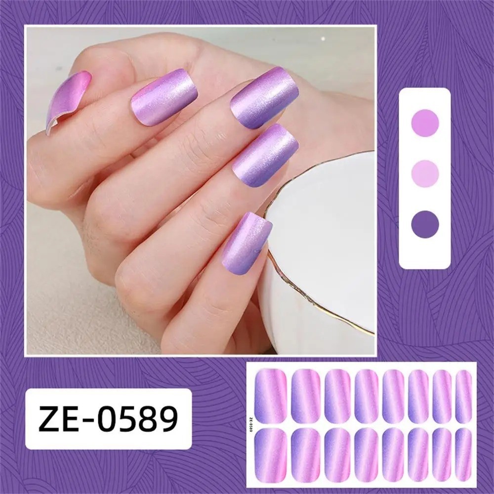 Full Size Nail Wraps Stickers Polish Look Art Self Stick Strips USA