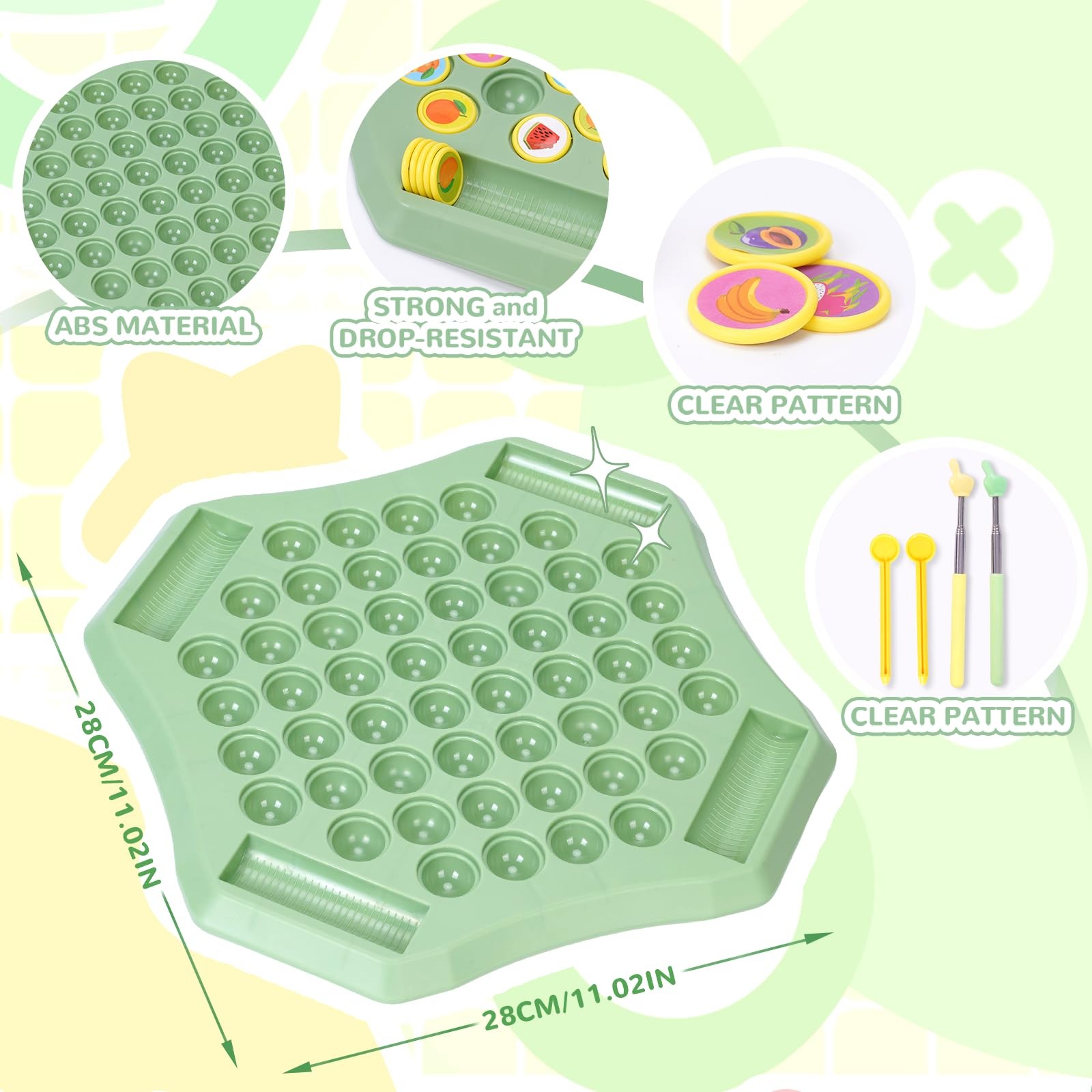 Gencokok 54PCS Fruit Flip Chess Memory 107.57 square inches, L-fruit