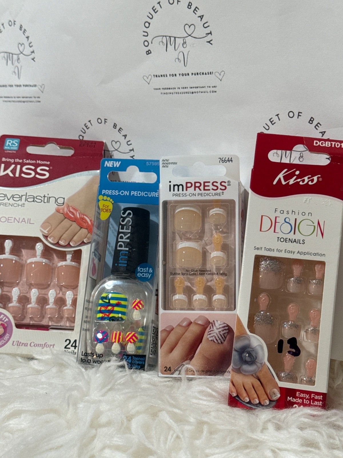 Kiss Nails impress,Toenails Press-On Pedicure,U CHOOSE,BUYMORESAVE+Com-Ship