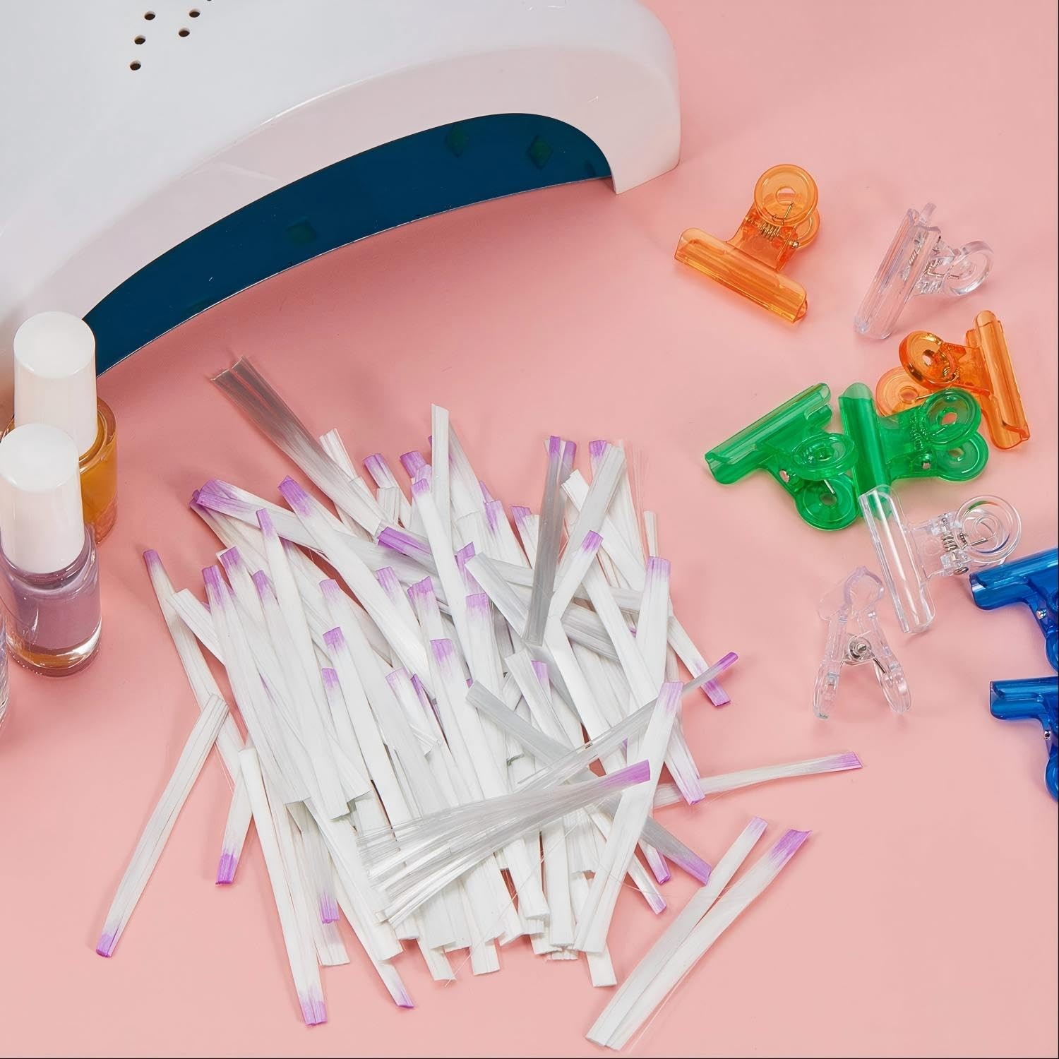 100 Pcs Fiber Nail Kit Nail Fiberglass Extension Set for Quick Extension Shaping