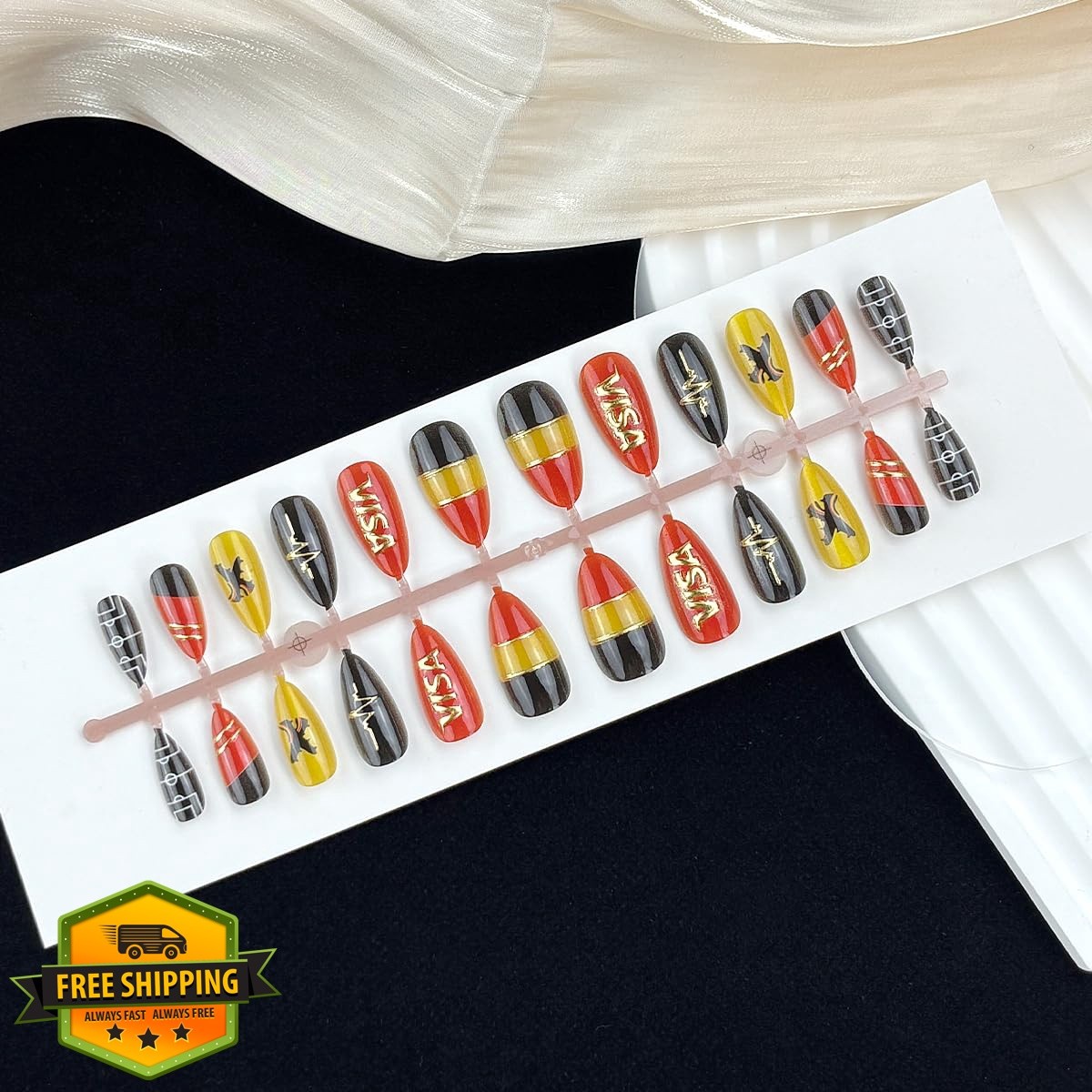Rdntbeu Style-12 Cat Eye Press On Nails Medium Almond