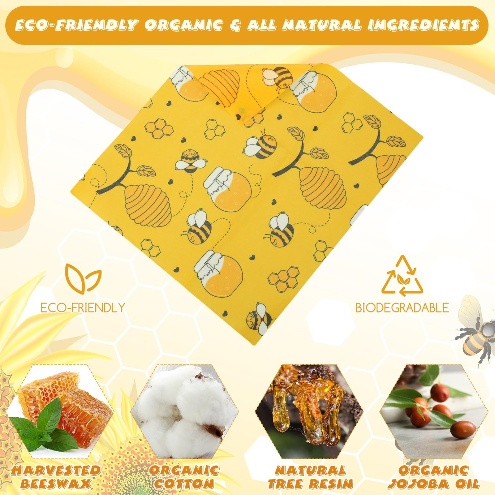 Tranqun 27 Pack Beeswax Wraps for Food Reusable Beeswax Assorted Br… Fast Ship