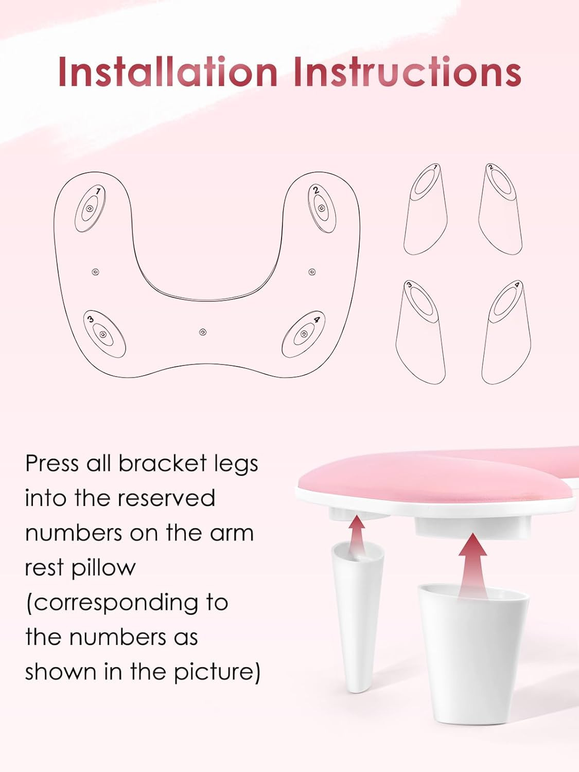 Arm Rest for Nails Tech – U-Shaped Manicure Nail Hand Rest Pillow Cushion, Big M