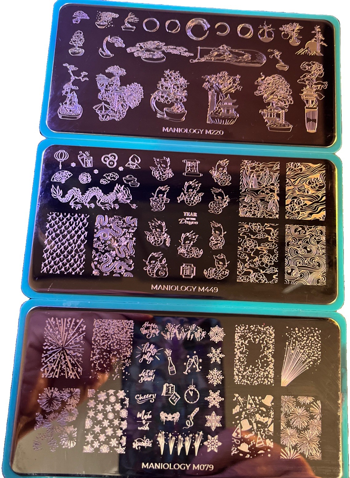 Maniology Nail Stamping Plates – New Years And Chinese New Year M079, M448, M220