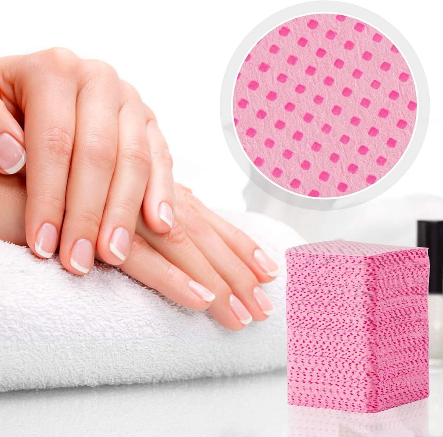 1200 Lint Nail Wipes – Pink Acetone Nail Polish Remover Wipes