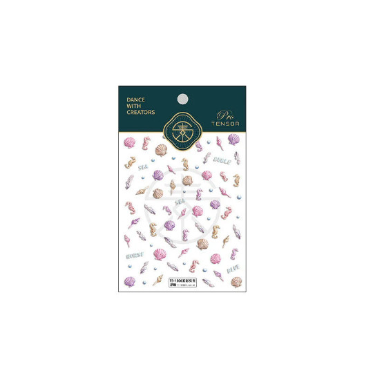 5D Sea World Nail Decal, Starfish Nail Decals, Pearl Nails Art Stickers (161)