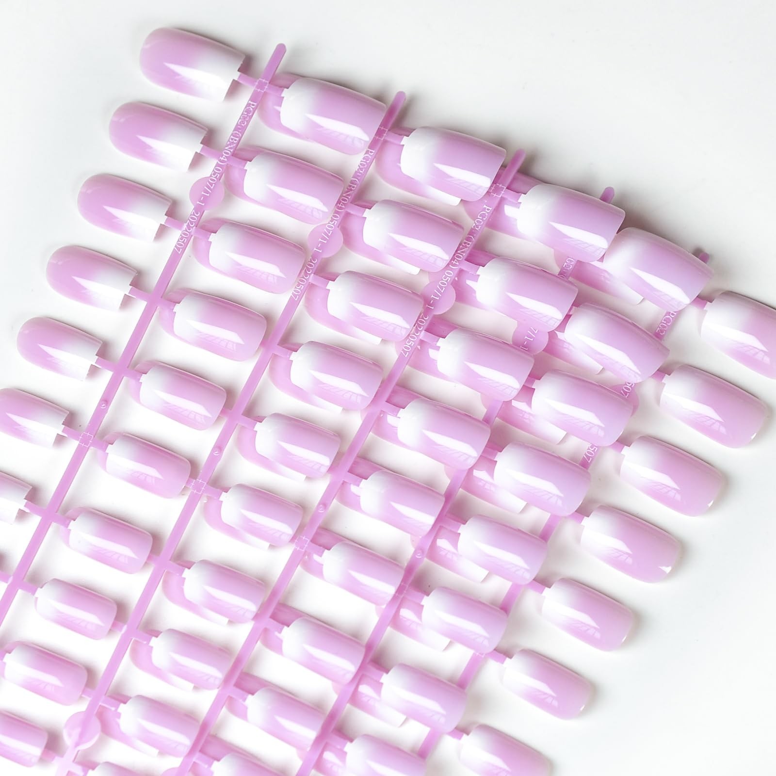 White Pink Ombre French Tip Press On Nails, 120Pcs French Gel Nail Tips Short…