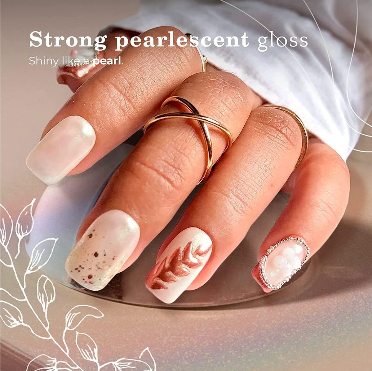 Chrome Nail Powder – 7 Colors White Pearl Chrome Nail Powder Set