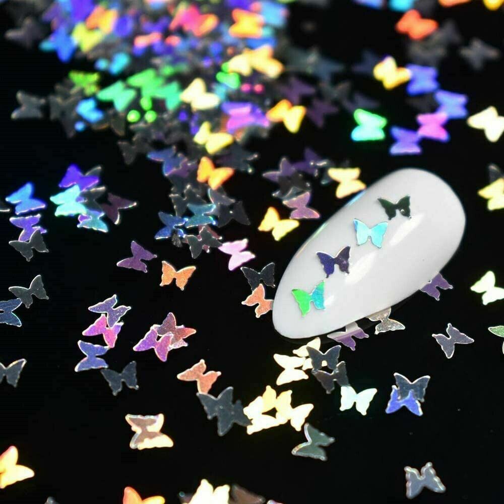 Nail Glitter Sequins Holographic Laser Butterfly Flakes Nail Art 3D Decoration