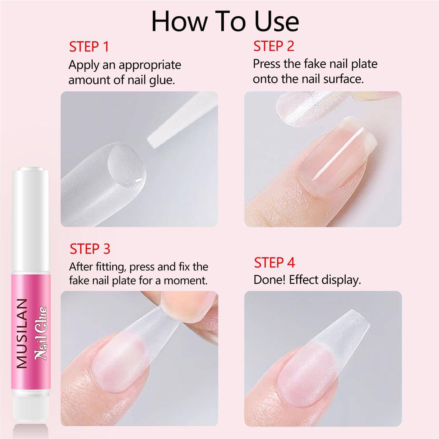 Nail Glue,Super Strong & Long-Lasting & Ultra Quick 40PCS Nail Glue for Acrylic