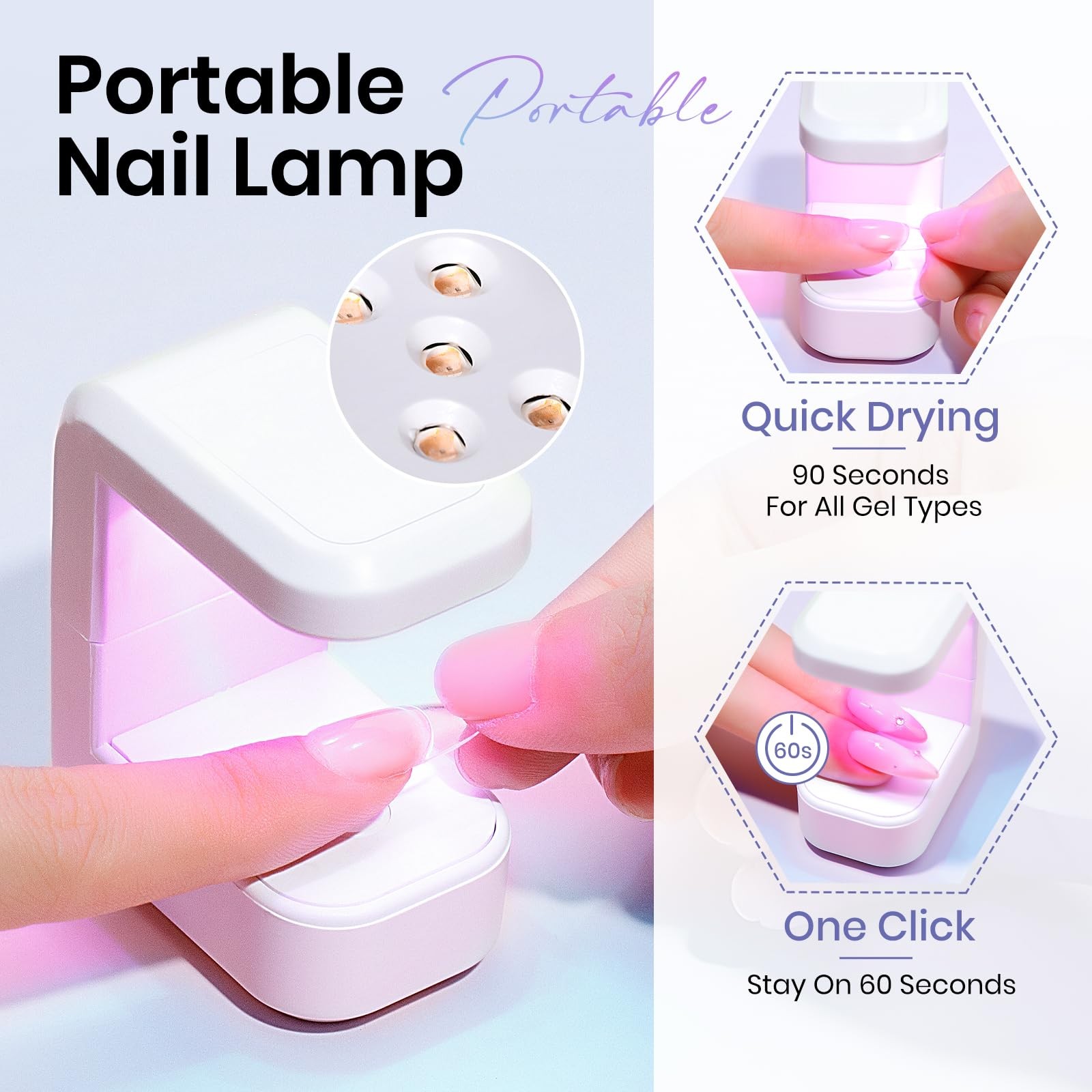 Solid Nail Glue, 18g Solid U V Gel Nail Glue Gel for Nails and Mini Light LED…