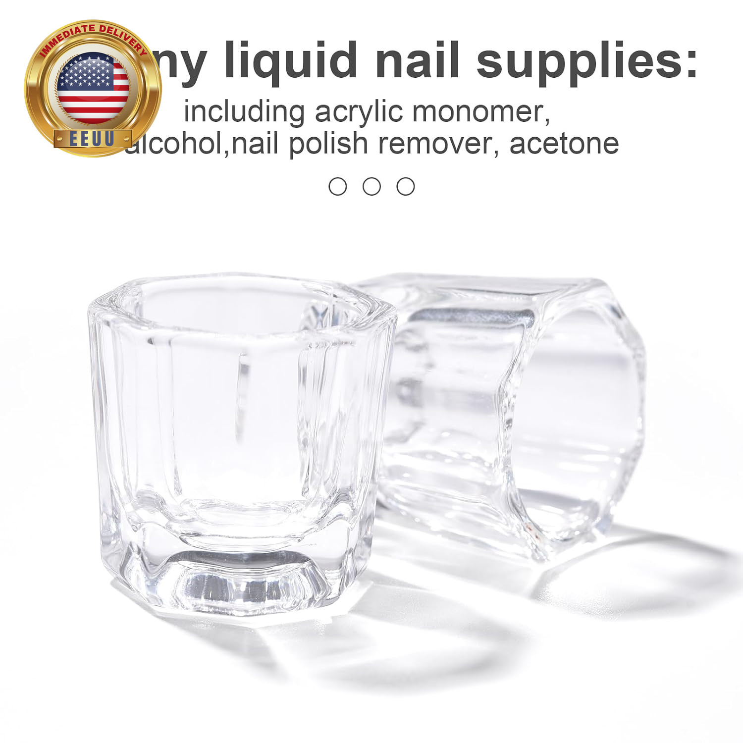 2Pcs Clear Dappen Dish Mini Nail Bowl Nail Monomer Liquid Bowl Nail Dappen Dish