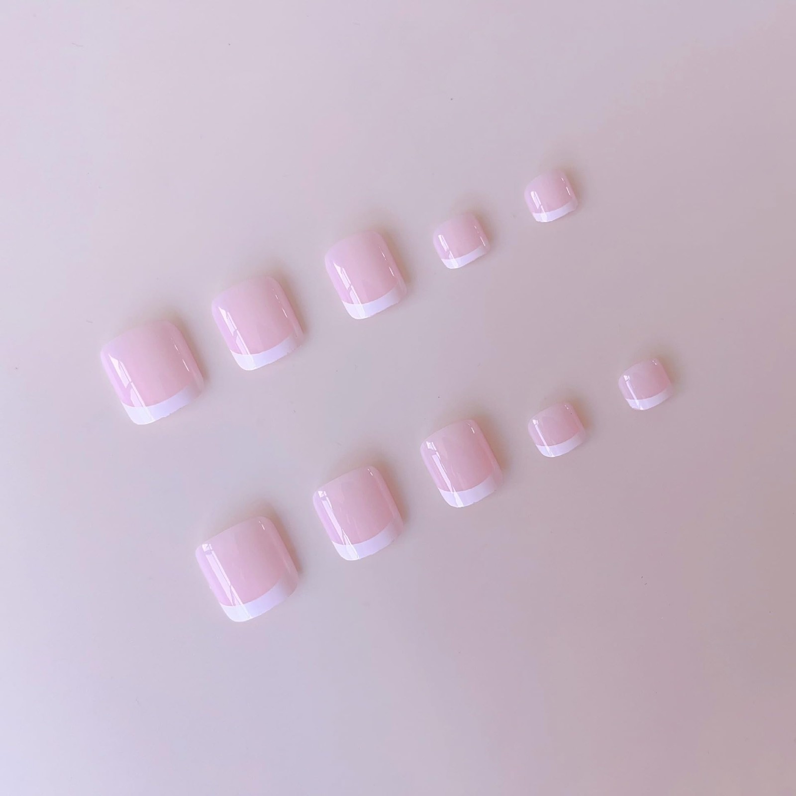 NHIXK 60Pcs White French Tip Press on Nails & Standard, Color01