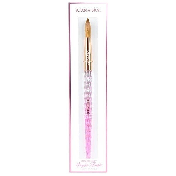 Kiara Sky Acrylic Nail Brush 100% Kolinsky #12 – Pink Handle
