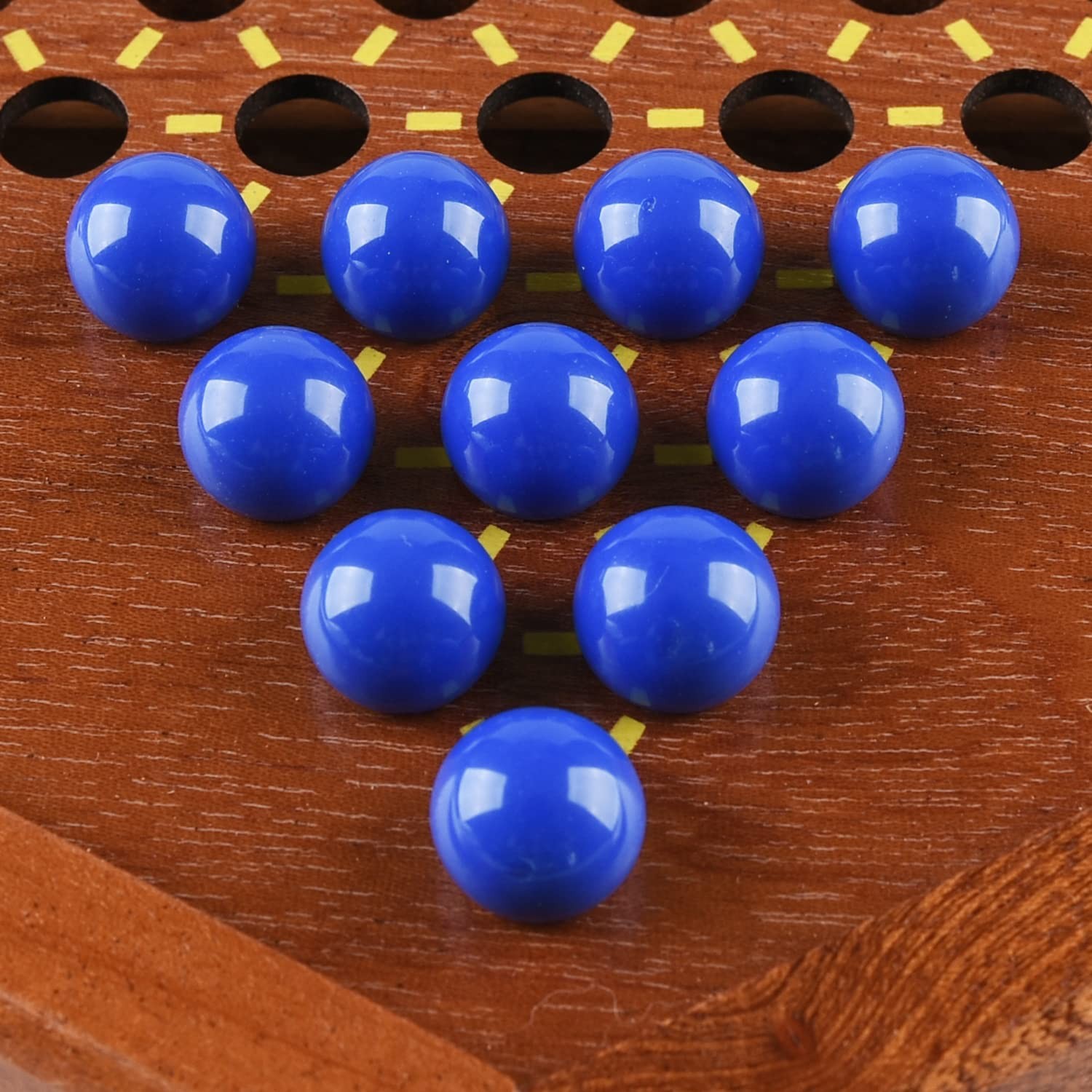 Wooden Chinese Checkers with Drawers 12 Bonus 12.7 x 11 x 1.6 inches, Brown