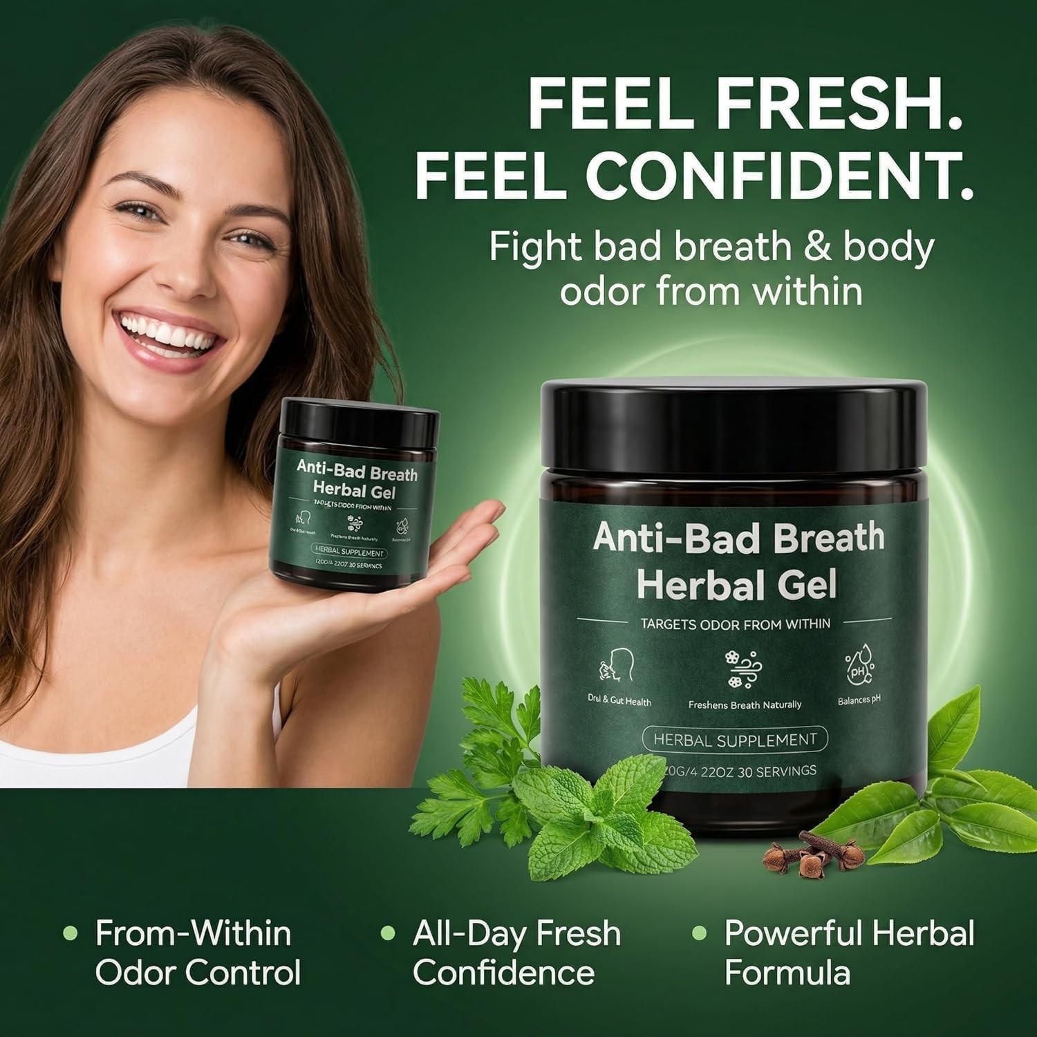Anti-Bad Breath Herbal Gel Supplement – Body & Breath Odor Control from The Insi